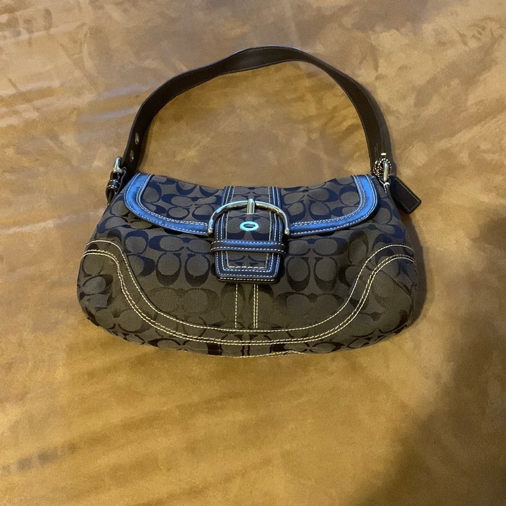 Coach handbag dark brown gently used
